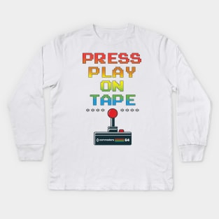 Press Play on Tape, C64 Screen Message Kids Long Sleeve T-Shirt